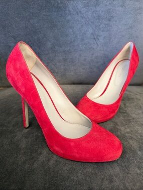 Sergio Rossi Red/Burgandy Suede 125mm (5in) Stiletto Pumps Sz US10 (EU41)